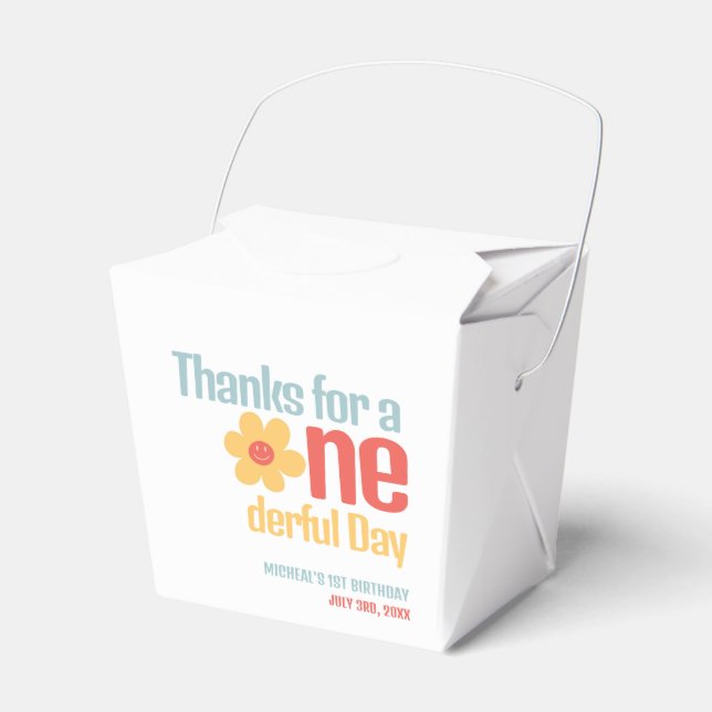 Little Mister Onederful Groovy Erster Geburtstag Geschenkschachtel (Vorderseite)