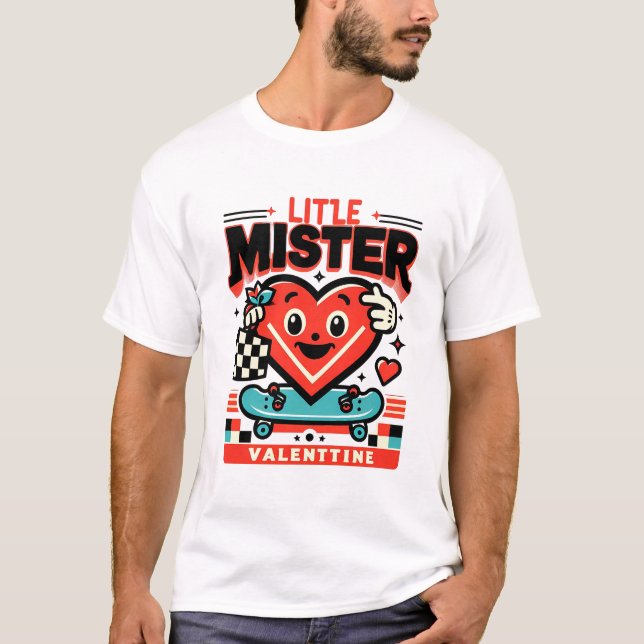 Little Mister Valentine Niedlich Heart Skateboard T-Shirt (Vorderseite)