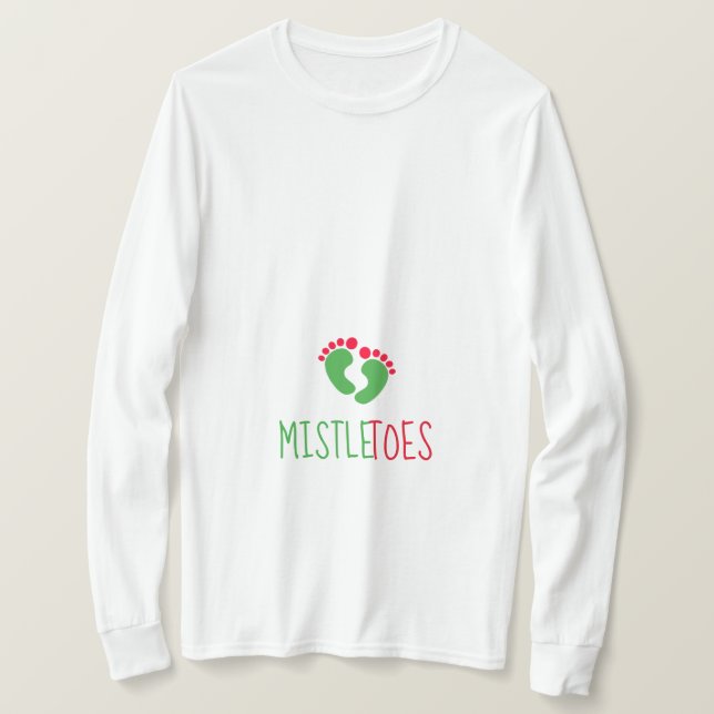 Little MistleToes Maternity Long Sleeve T - Shirt (Design vorne)