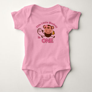 Little Monkey 1. Geburtstags Girl Säugling Strampl Baby Strampler