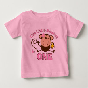 Little Monkey 1. Geburtstags Girl Säugling T - Shi Baby T-shirt