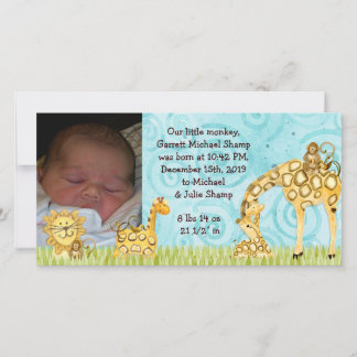 Little Monkey Boy Baby Birth Ankündigung