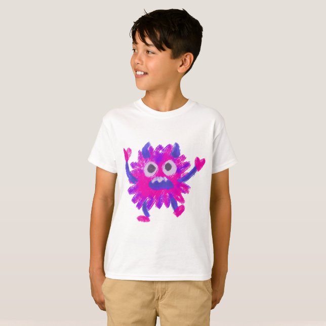 Little Monster Animal Drawing T-Shirt (Vorne ganz)