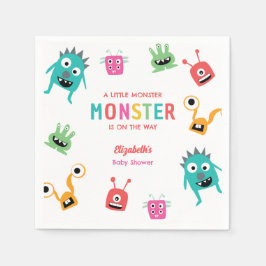 Little Monster Baby Shower Halloween Custom Serviette
