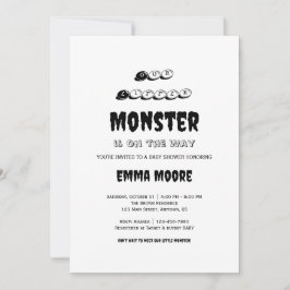 Little Monster Baby Shower Typografie-Design Einladung