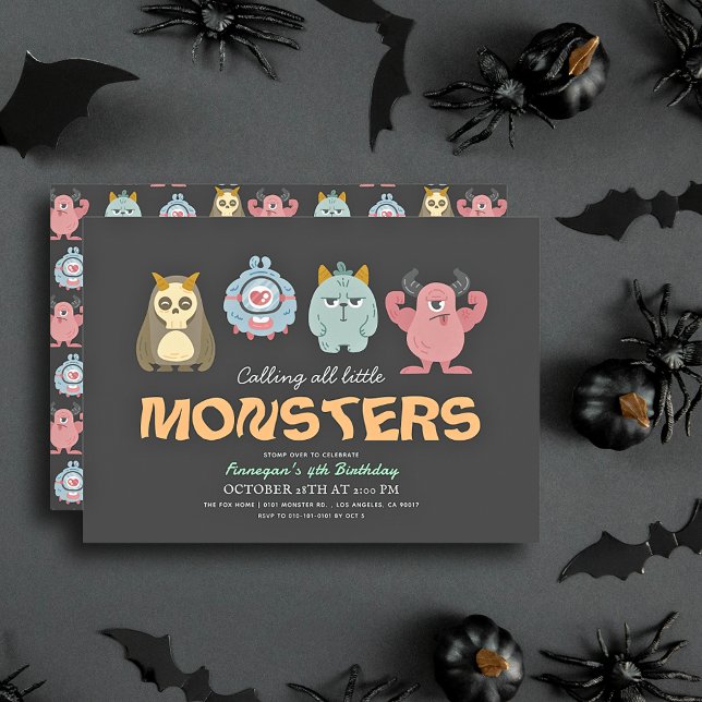 Little Monster Mash Halloween Boy Birthday Einladung (Von Creator hochgeladen)