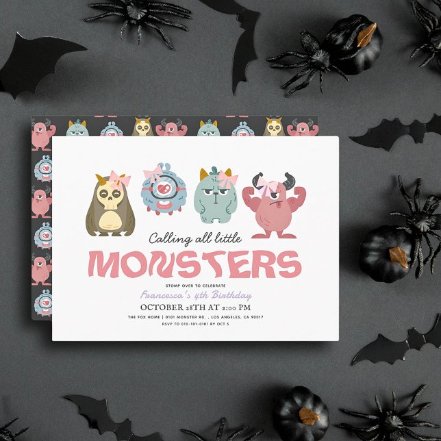 Little Monster Mash Halloween Girl Birthday Einladung (Von Creator hochgeladen)