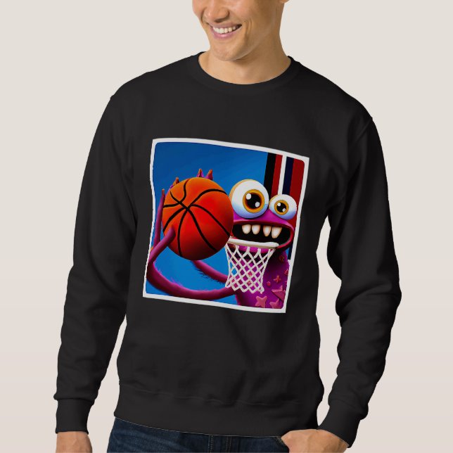 Little Monster Playing Basketball Sweatshirt (Vorderseite)