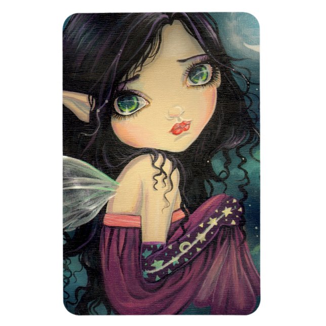 Little Moon Big-Eye Fairy Fantasy Art Magnet (Vertikal)