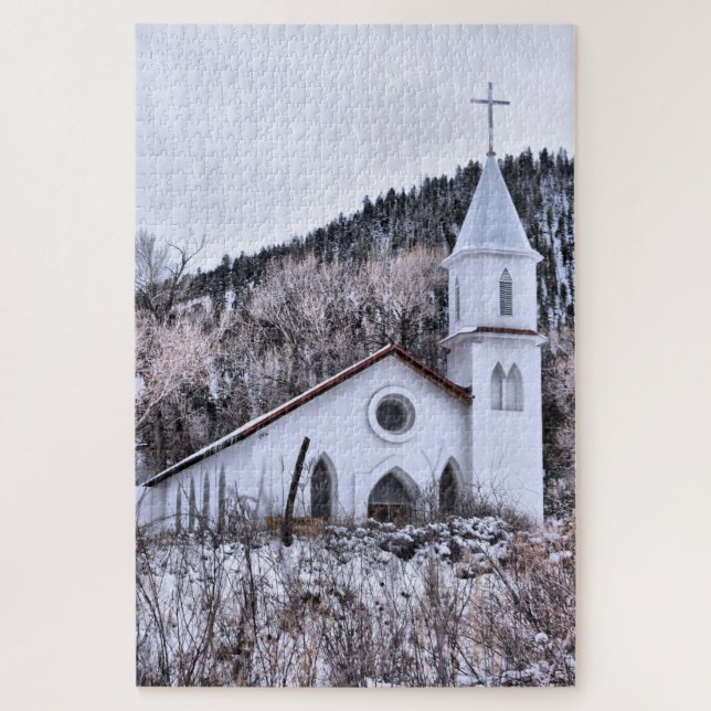Little Mountain Town Church - 20x30 - 1014 Stk. Puzzle (Vertikal)