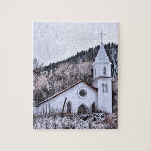 Little Mountain Town Church - 8x10 - 110 Stk. Puzzle