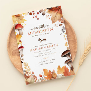 Little Mushroom Boho Autumn Baby Shower Einladung