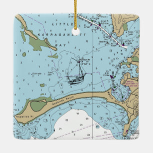 Little Narragansett Bay Chart Keramikornament