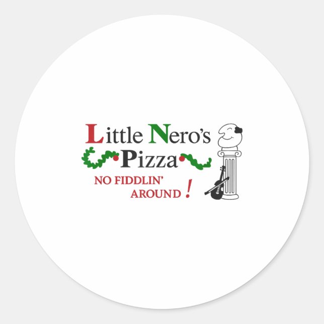 Little Nero's Zza  Runder Aufkleber (Vorderseite)