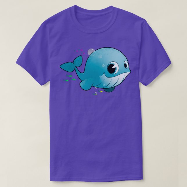 Little Niedlich Baby Blue Whale T-Shirt (Design vorne)
