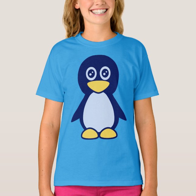 Little Niedlich Blue Pinguin T-Shirt (Vorderseite)