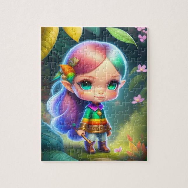Little Niedlich Elf Girl Puzzle (Vertikal)