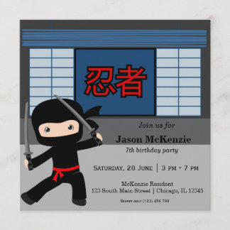 Little Ninja Geburtstag Thema Einladung