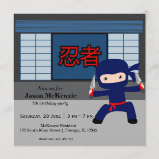 Little Ninja Geburtstag Thema Einladung