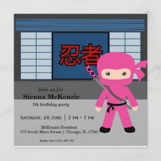 Little Ninja Geburtstag Thema Einladung