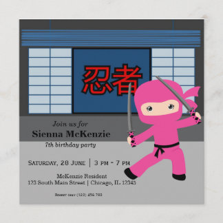 Little Ninja Geburtstag Thema Einladung