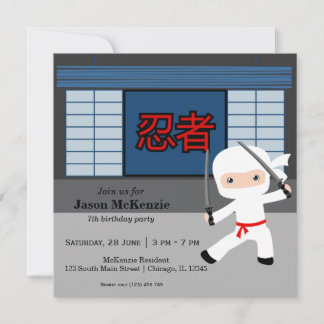 Little Ninja Geburtstag Thema Einladung