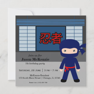 Little Ninja Geburtstag Thema Einladung