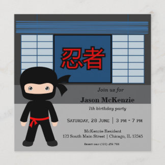 Little Ninja Geburtstag Thema Einladung
