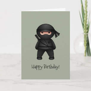 Little Ninja über Sage Green Happy Birthday Karte