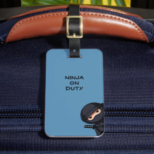 Little Ninja Warrior auf Blue Gepäckanhänger