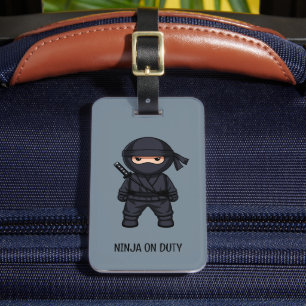 Little Ninja Warrior on Gray Gepäckanhänger