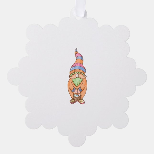 Little Oaster Gnome Ornament Karte (Vorderseite)