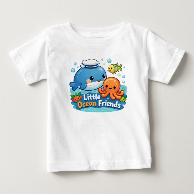 Little Ocean Friends – Cute Sea Animals Baby Shirt (Vorderseite)