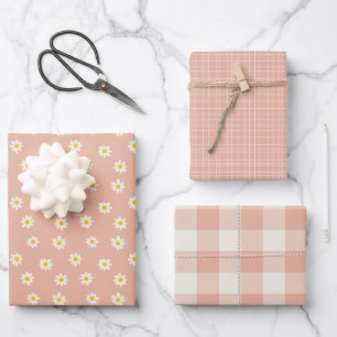 Little One Collection - staubiger Aprikose Geschenkpapier Set