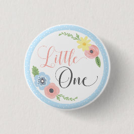 Little One Floral Baby's First Birthday Party Hint Button