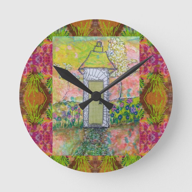 Little Oriental House Runde Wanduhr (Vorderseite)