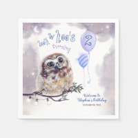 Little Owl Blue Night Birthday
