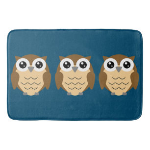 Little Owl Design Bath Mat Badematte