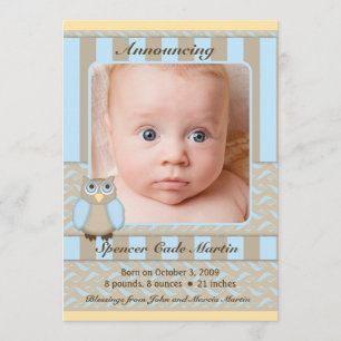 Little Owl Geburtsankündigung Ankündigung