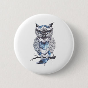 Little Owl Tattoo Flash Idee Cartoon Button