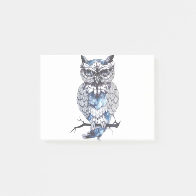 Little Owl Tattoo Flash Idee Cartoon Owl Post-it Klebezettel (Vorderseite)