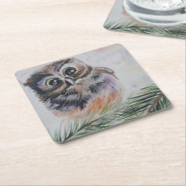 Little Owl Wasserfarbe Untersetzer