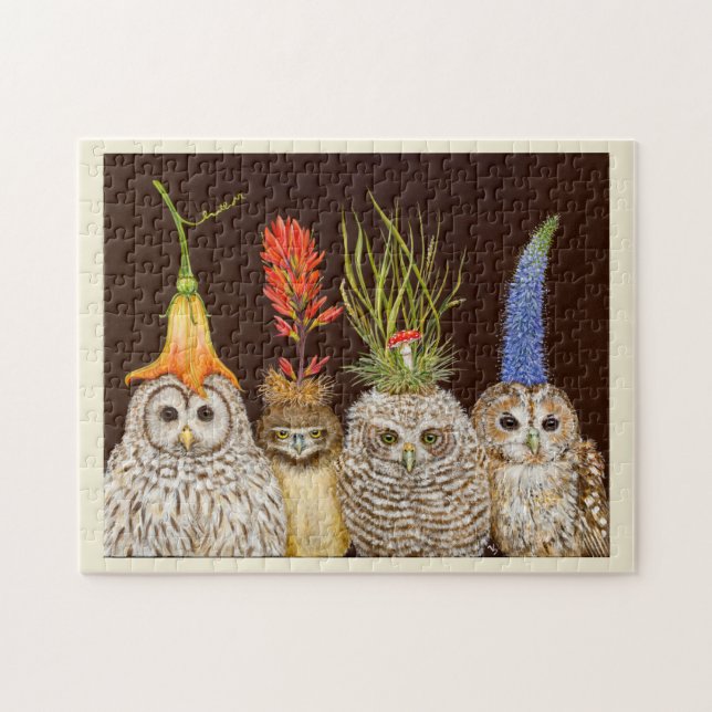 Little Owls on Big Hat Night Puzzle (Horizontal)