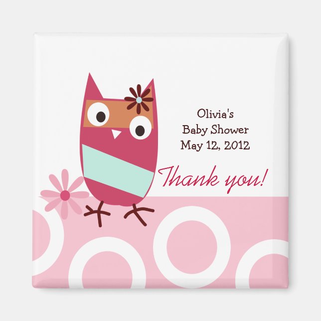 Little Owls Trendy Favor Magnet (Vorne)