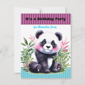 Little Panda Bear Geburtstagsparty Einladung