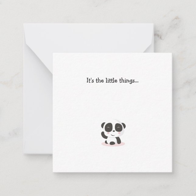 Little Panda Bear Mini Danke Note Card Mitteilungskarte (Vorderseite)
