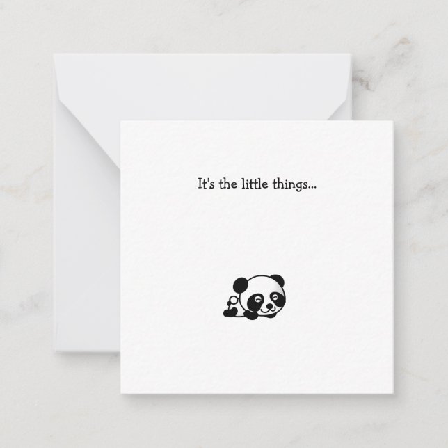 Little Panda Bear Mini Danke Note Card Mitteilungskarte (Vorderseite)