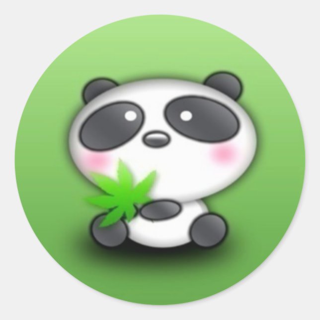Little Panda Cub Runder Aufkleber (Vorderseite)