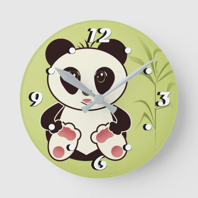 Little Panda Runde Wanduhr (Vorderseite)