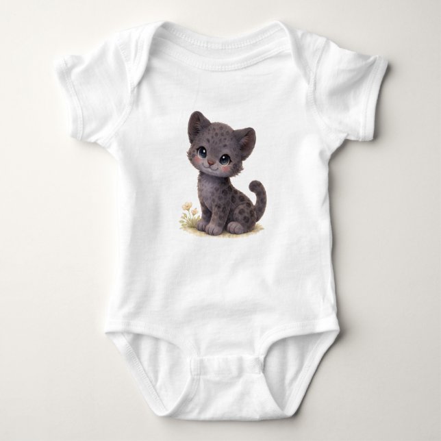 🖤 LITTLE PANTHER BABY BODYSUIT STRAMPLER (Vorderseite)